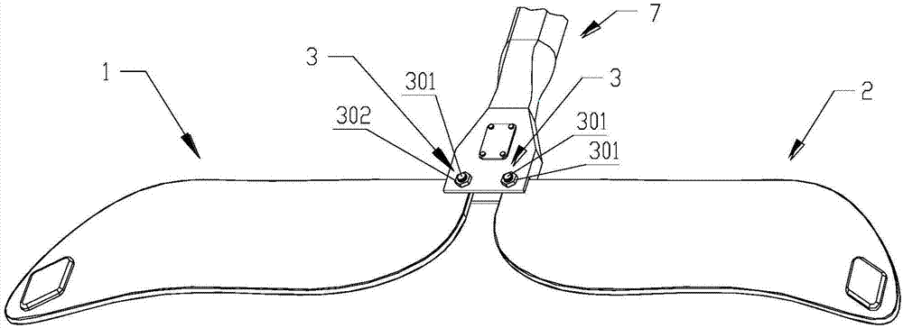 Variable dual-tail-fin device for swimming