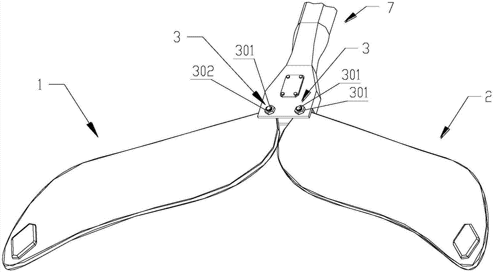 Variable dual-tail-fin device for swimming