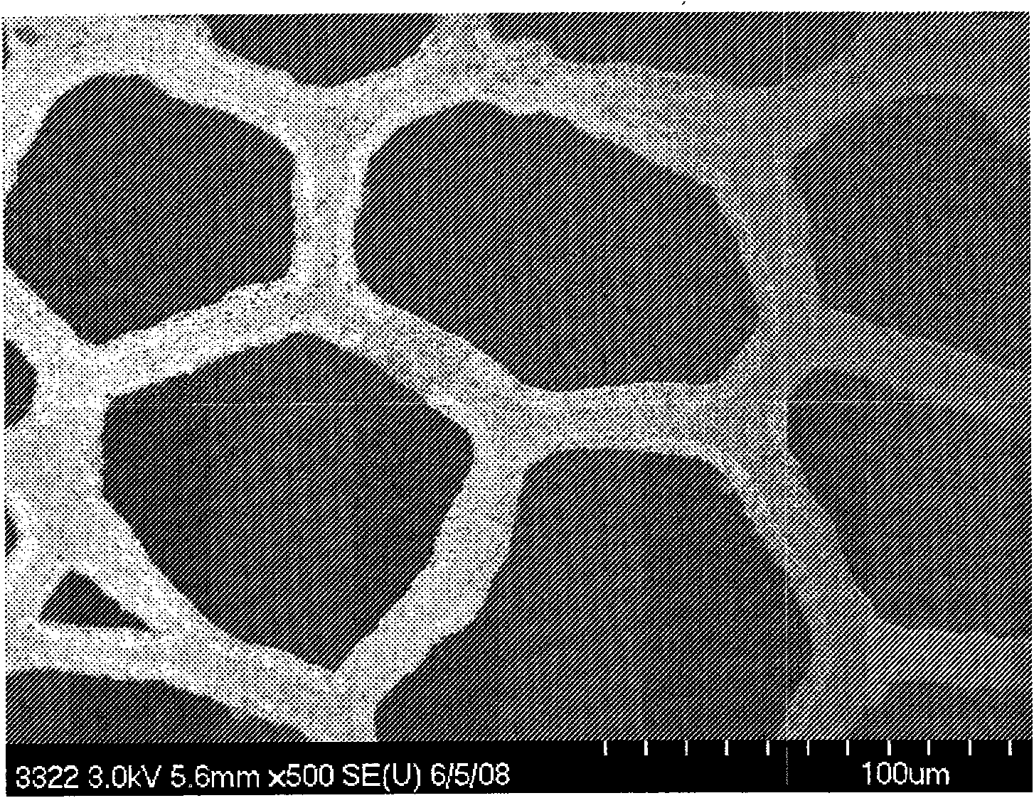 Microstructured material and process for its manufacture