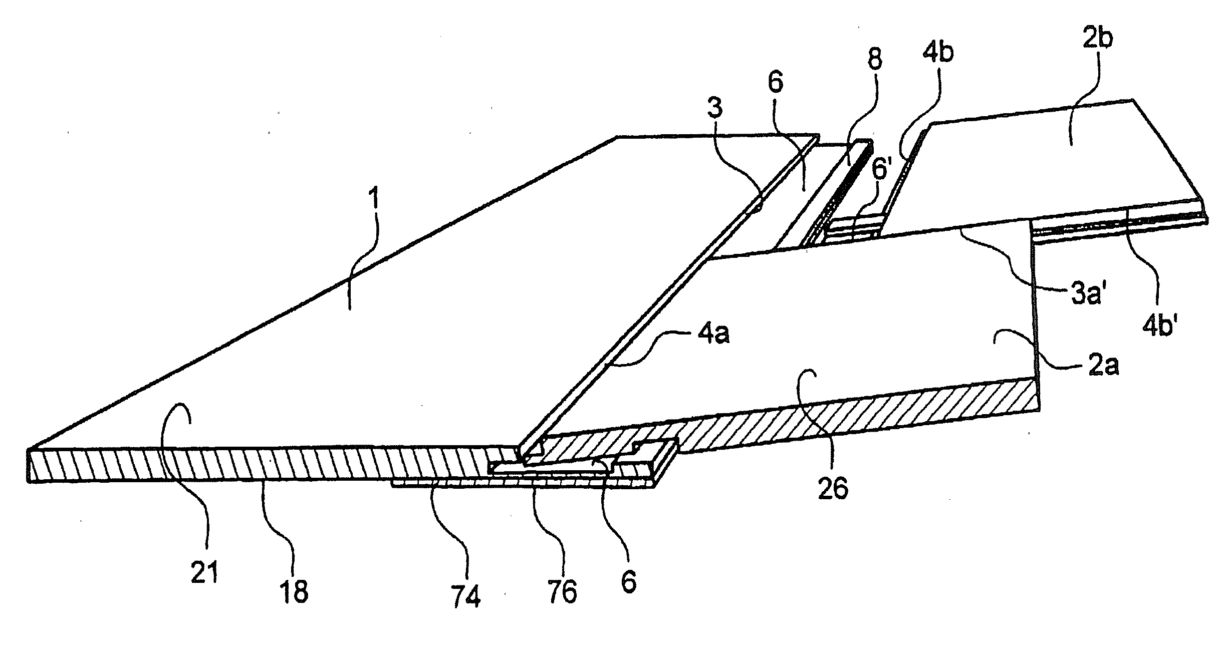 Floor panel with a tongue, groove and a strip