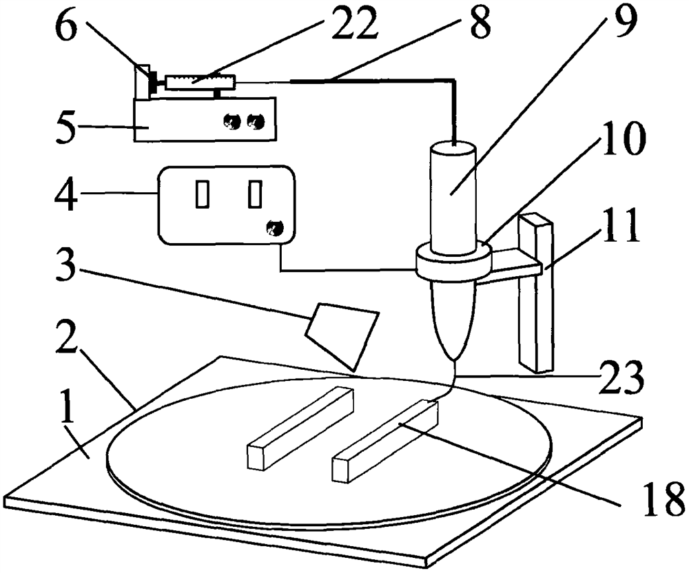 Electrojet three-dimensional printing device and method for preparing micro-nano-scale beam structure