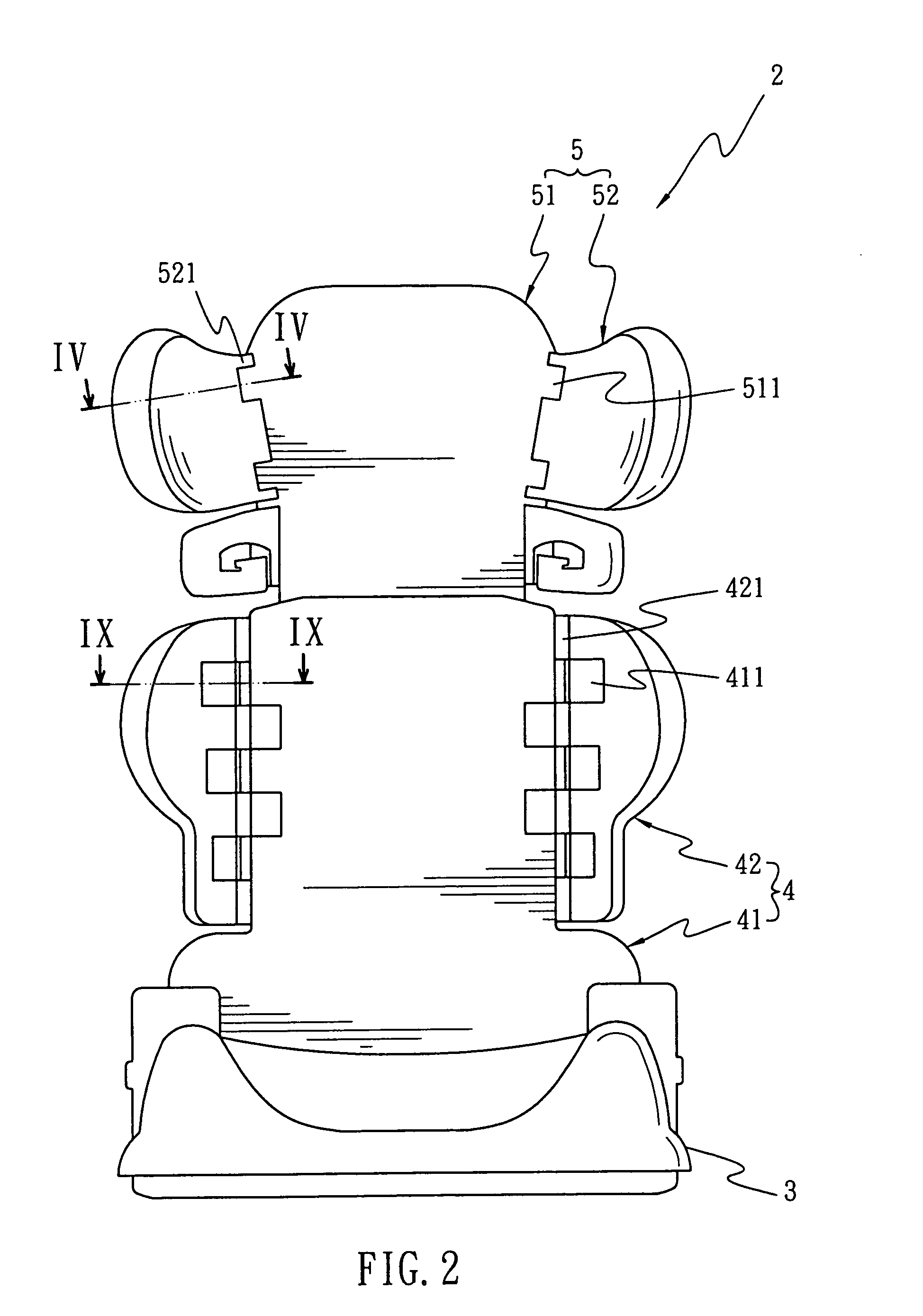 Child car seat device with wing components