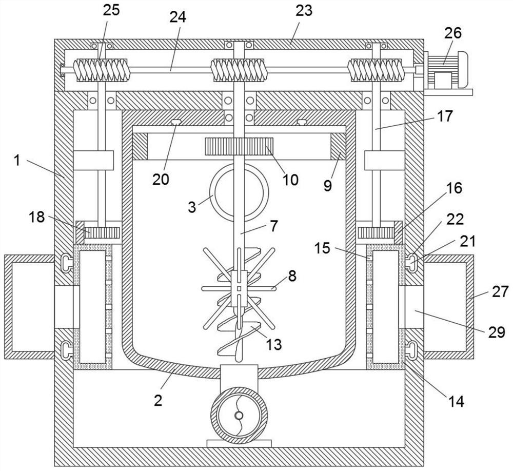 Raw material pretreatment method and device for automobile injection molding accessories