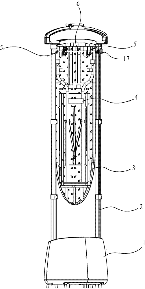 Double-pole garment steamer