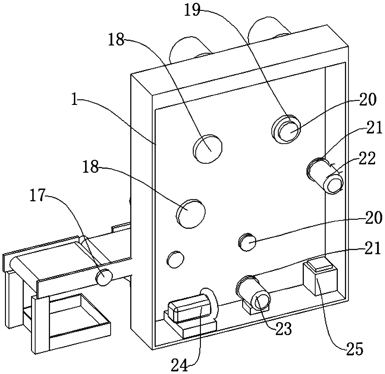 Heat-sealing discharging mechanism of adhesive tape packaging device