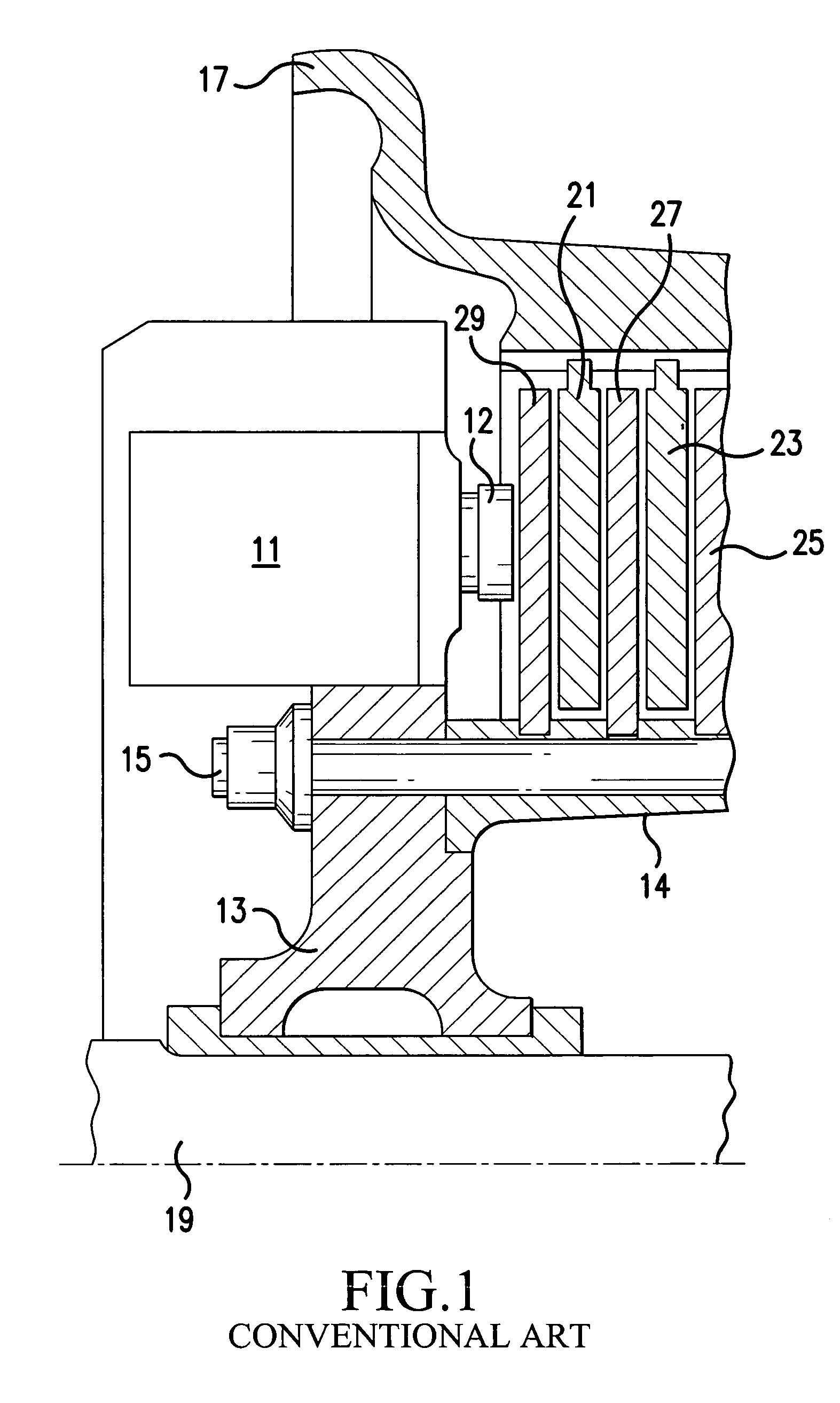 Electric park brake mechanism and method of operating an electric brake to perform a park brake function