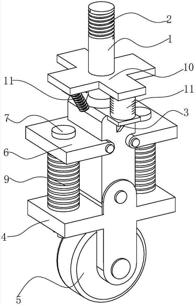 Elastic controlled support wheel for amusement vehicle