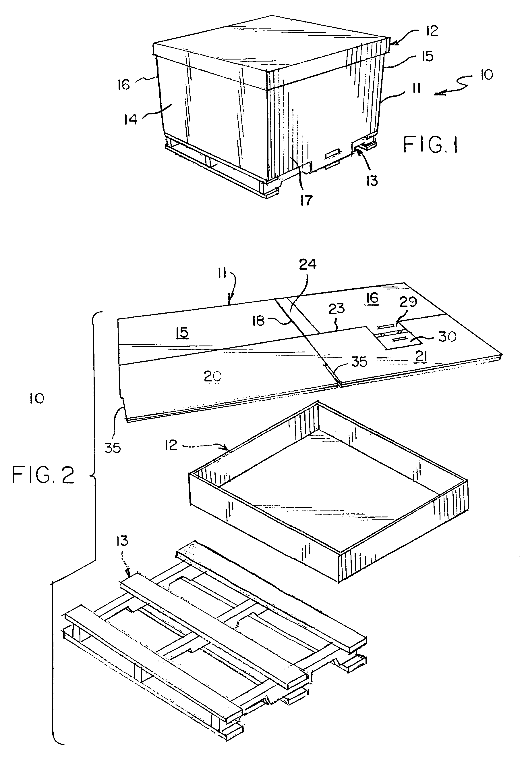 Bulk shipping box assembly with detachable pallet