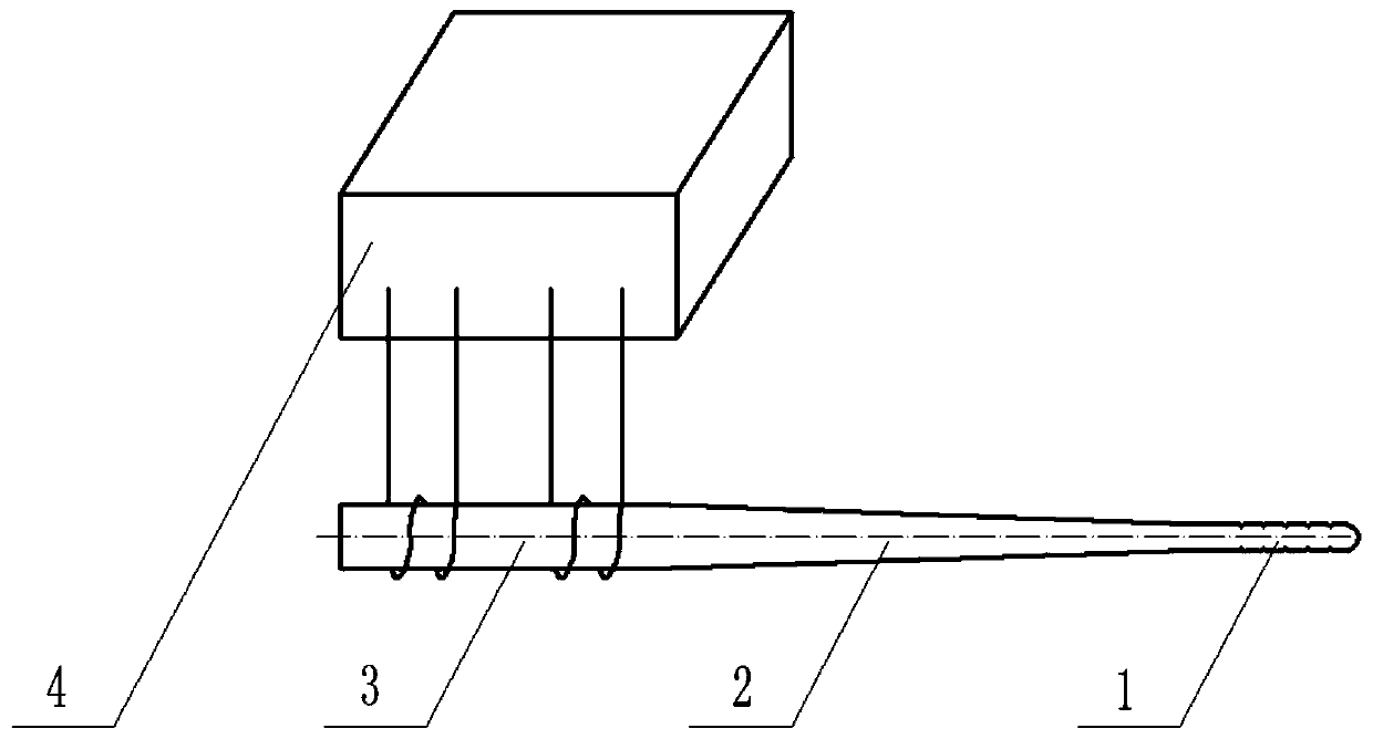 Guide rod type acoustic grating pyrometer