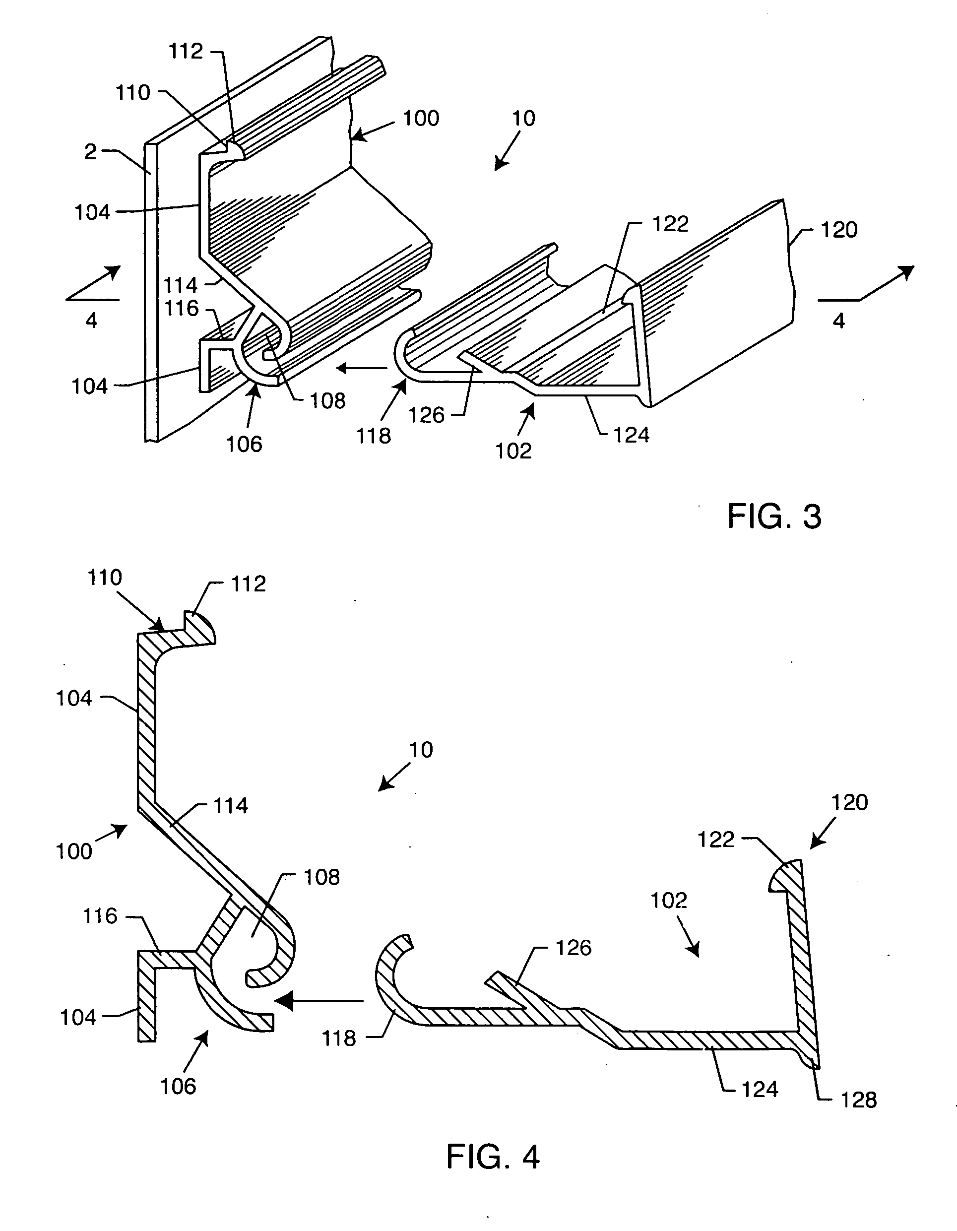 Track assembly for supporting fabrics