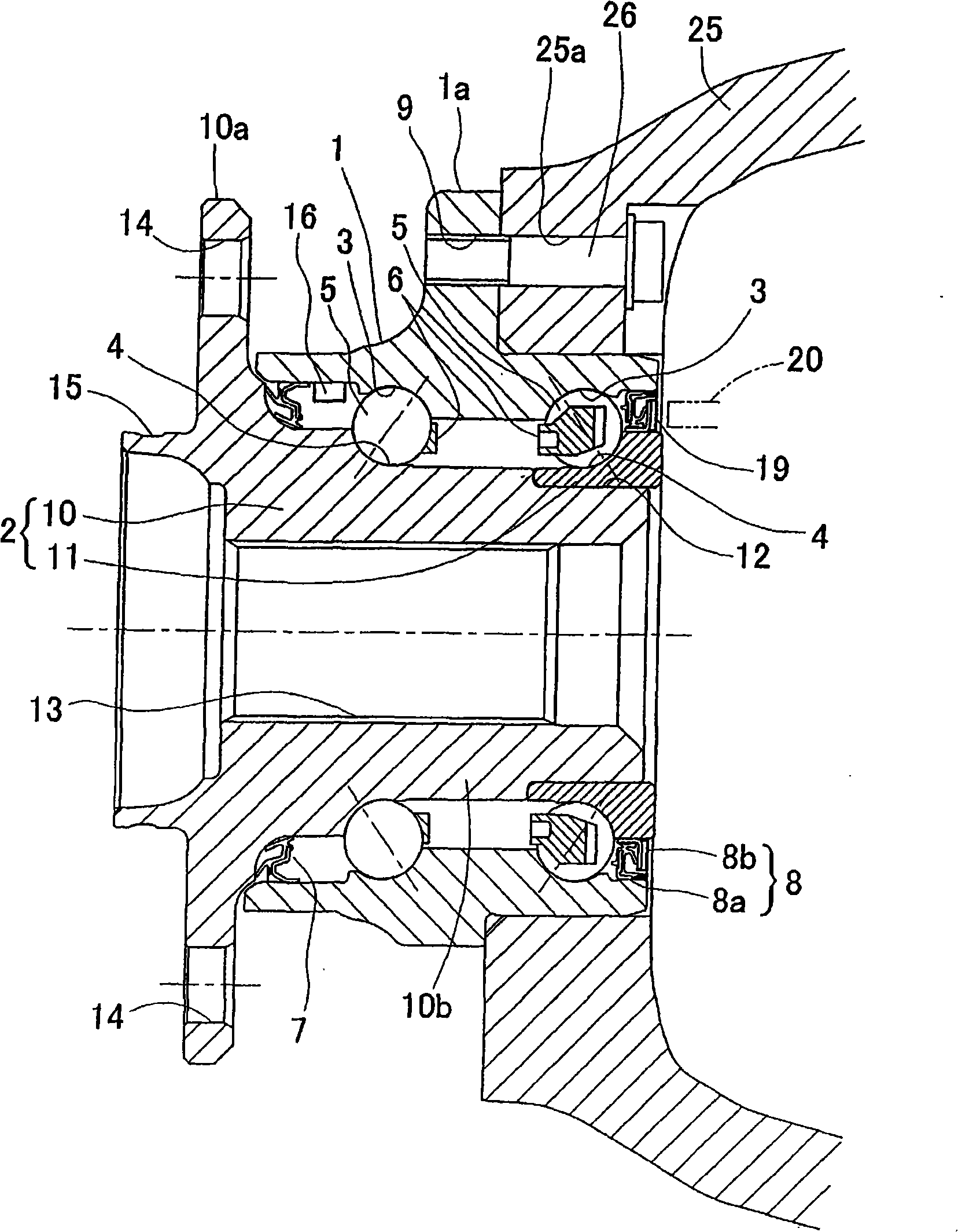 Wheel bearing with sensor