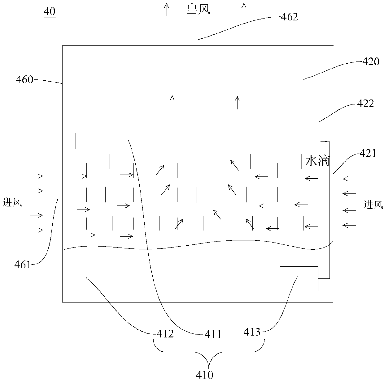 Air treatment device for air conditioner, air conditioner indoor unit and air conditioner outdoor unit