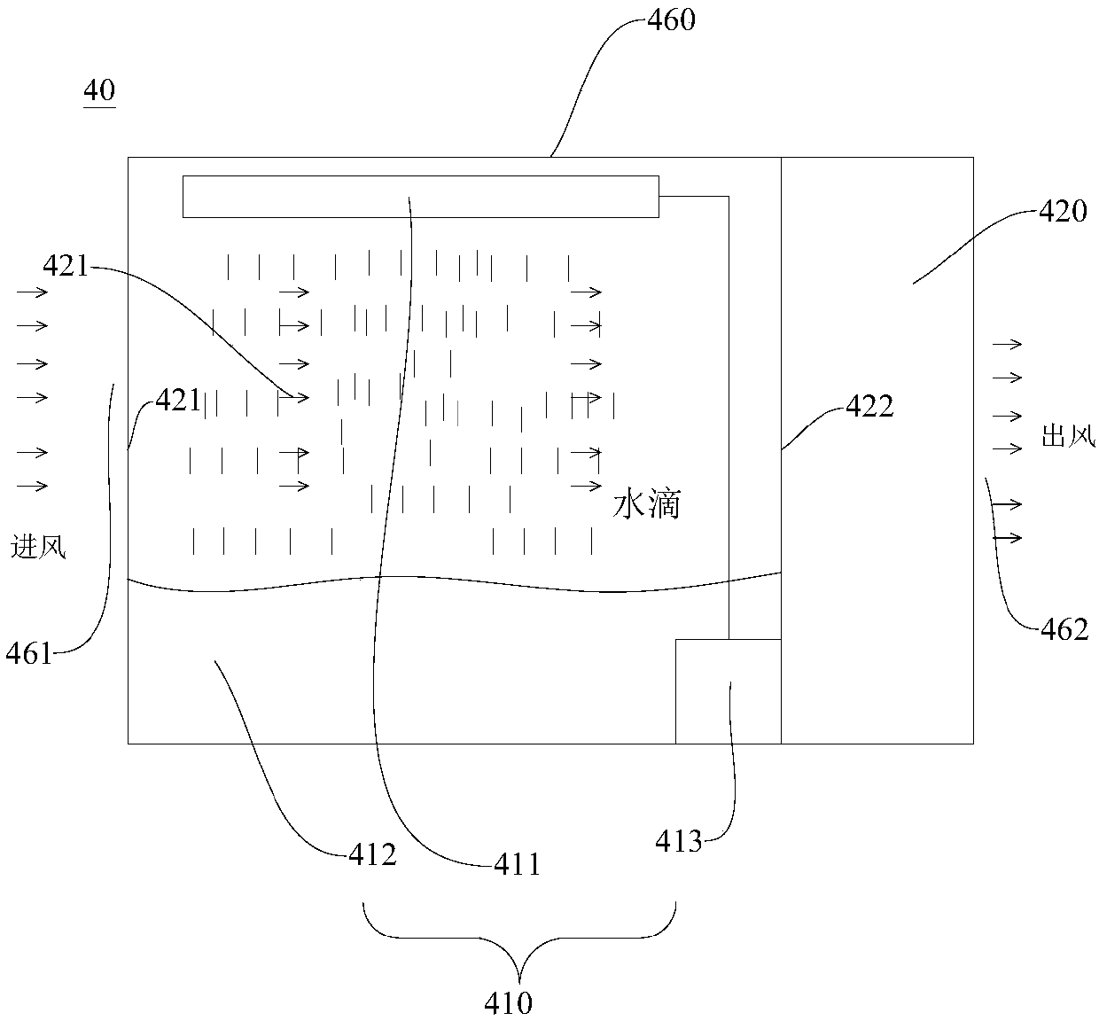 Air treatment device for air conditioner, air conditioner indoor unit and air conditioner outdoor unit