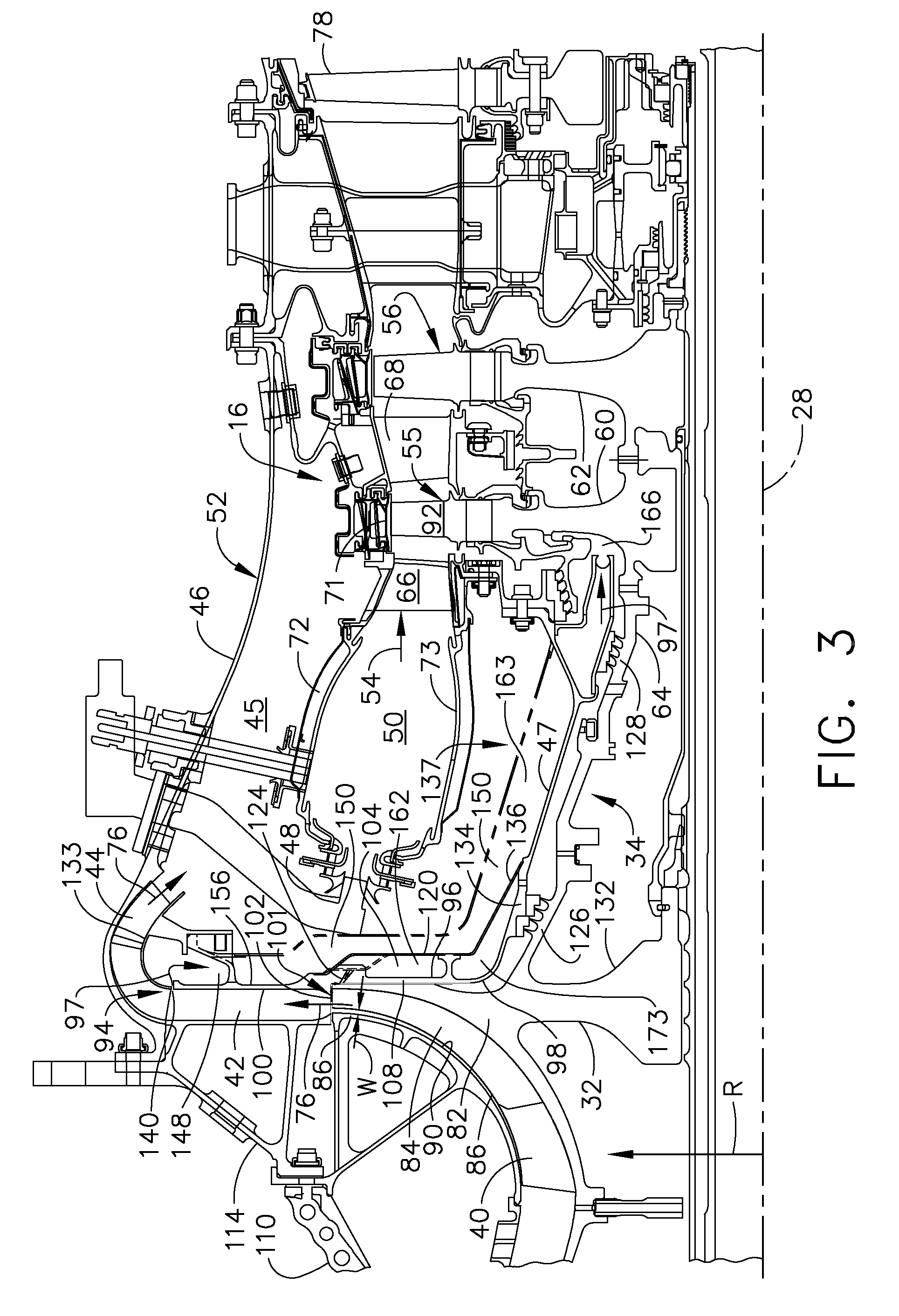 Turbine cooling air from a centrifugal compressor