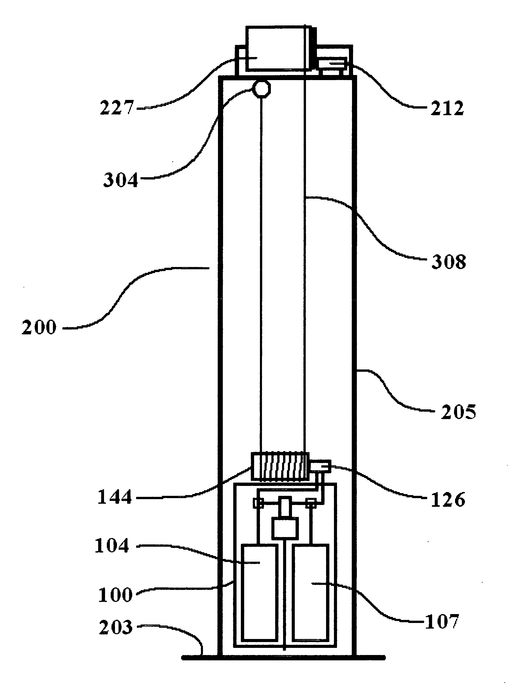 Hybrid vertical energy storage system