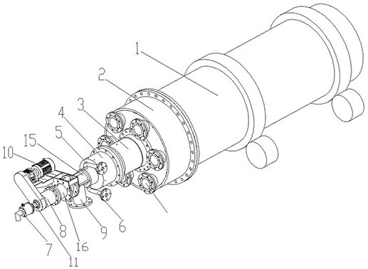 Discharging device of vacuum rotary kiln