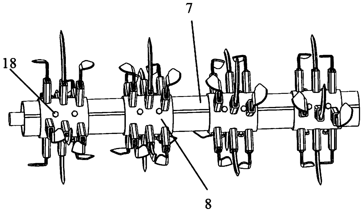 Row-aligning rootstalk cutting machine for corn rootstalks