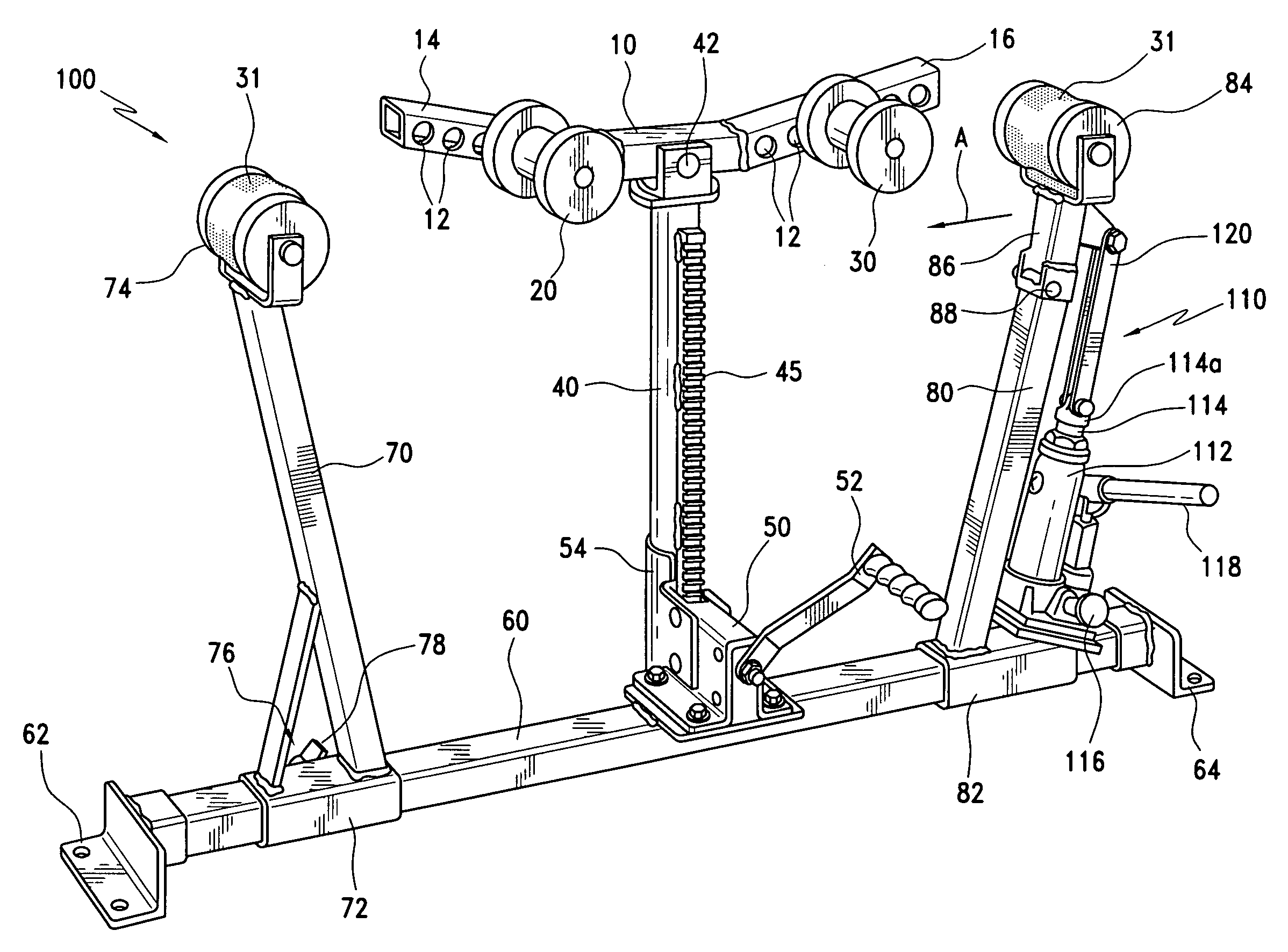 Bow press having pivoted bow limb support arm