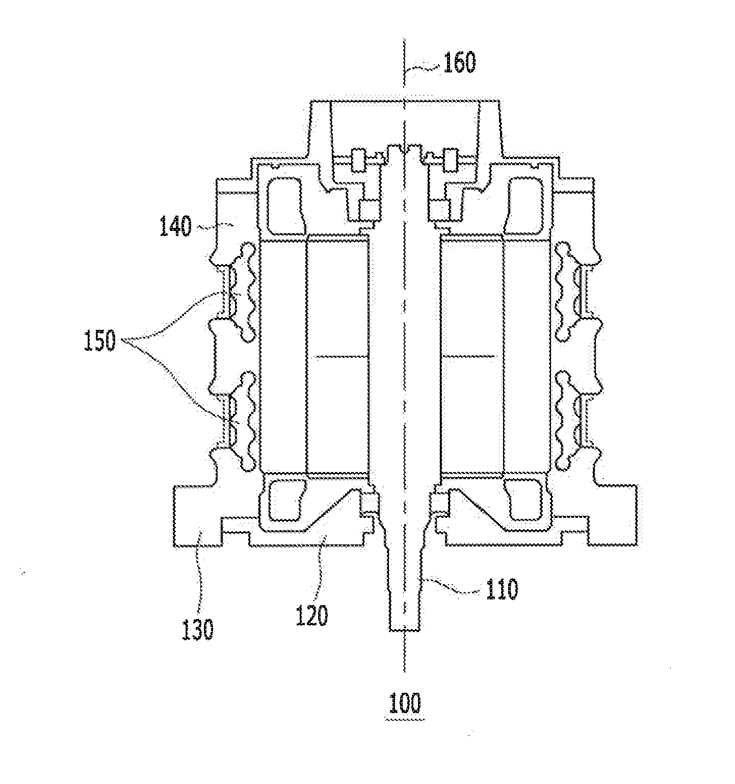 Motor unit having cooling channel