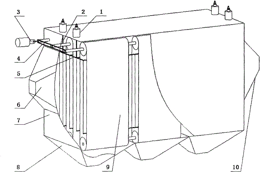 Water-immersed self-cleaning cloth roller blind wet electrostatic precipitator