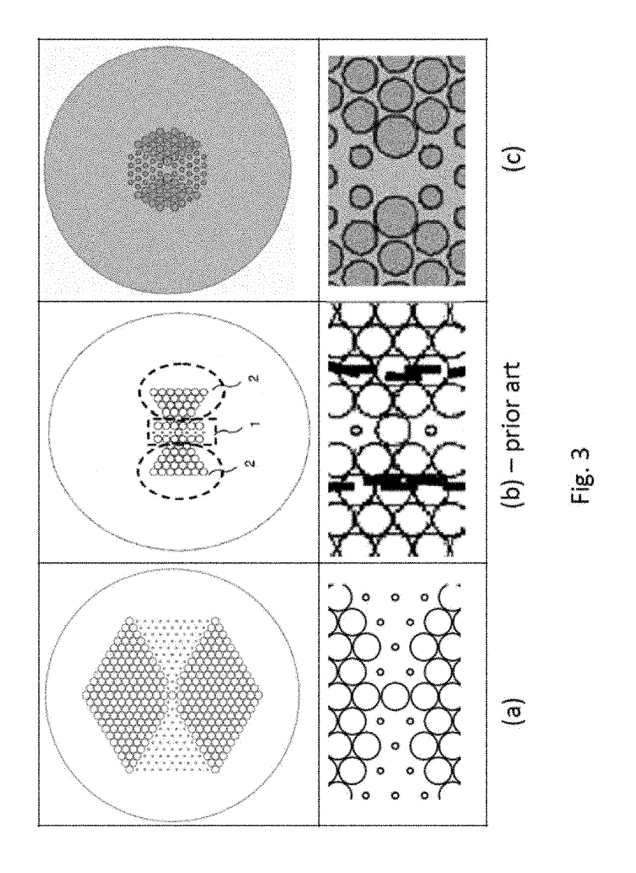 Microstructured optical fibre, composite structure, method and use for measuring shear load in a composite structure