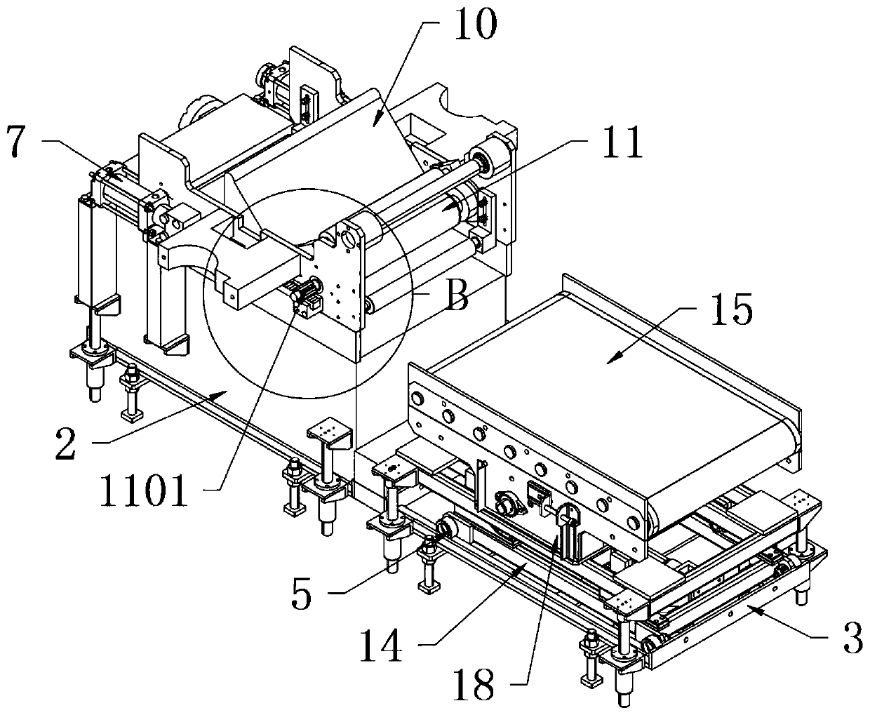 Automatic transfer device after ironing for garment ironing