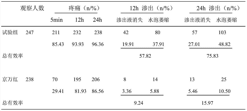 Traditional Chinese medicine preparation for effectively relieving burn exudation