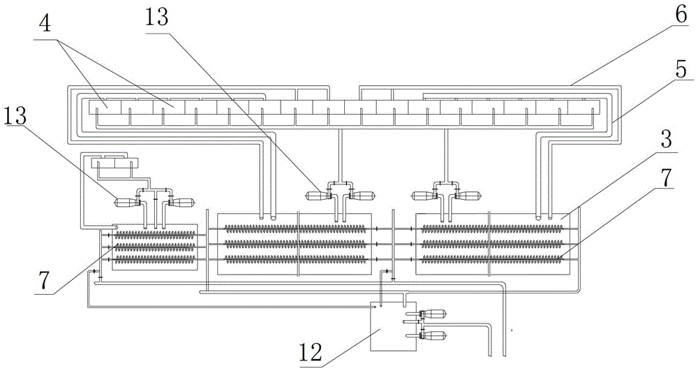 An automatic temperature control device for waste heat recovery and centralized heating of bath liquid