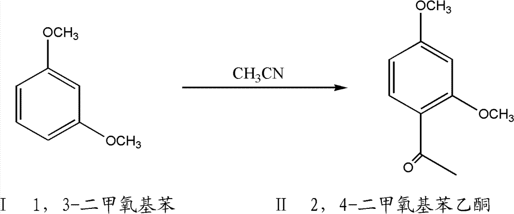 A method for preparing 2,4-dimethoxyacetophenone