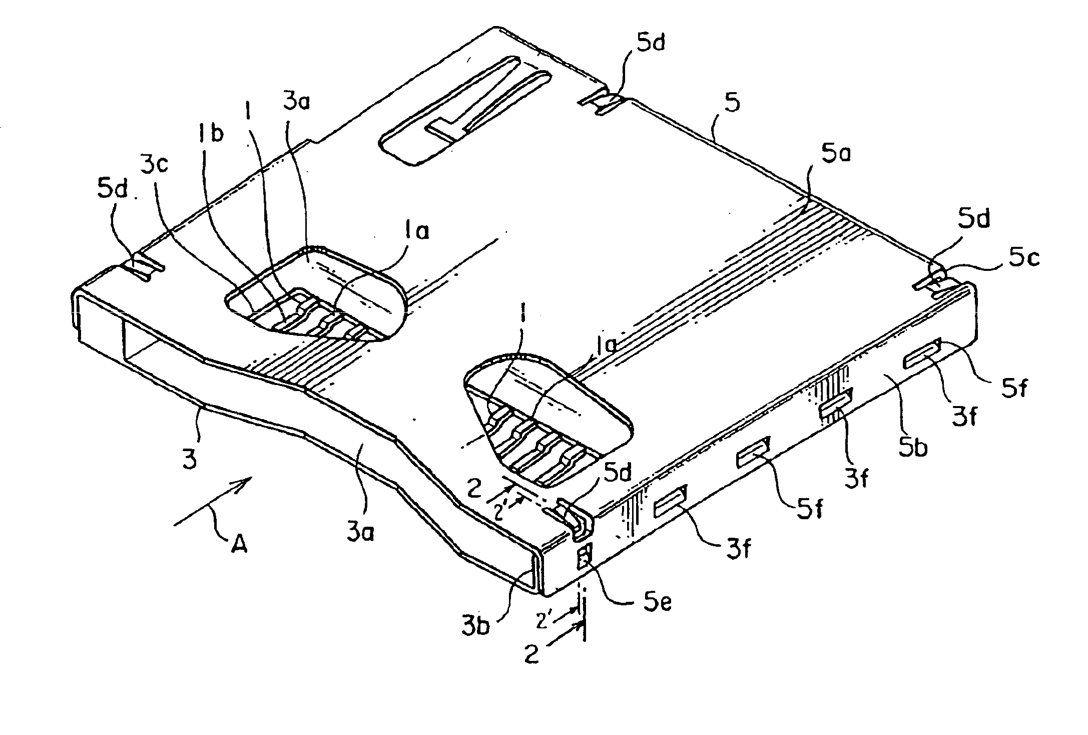 Electrical connector having a holddown for ground connection