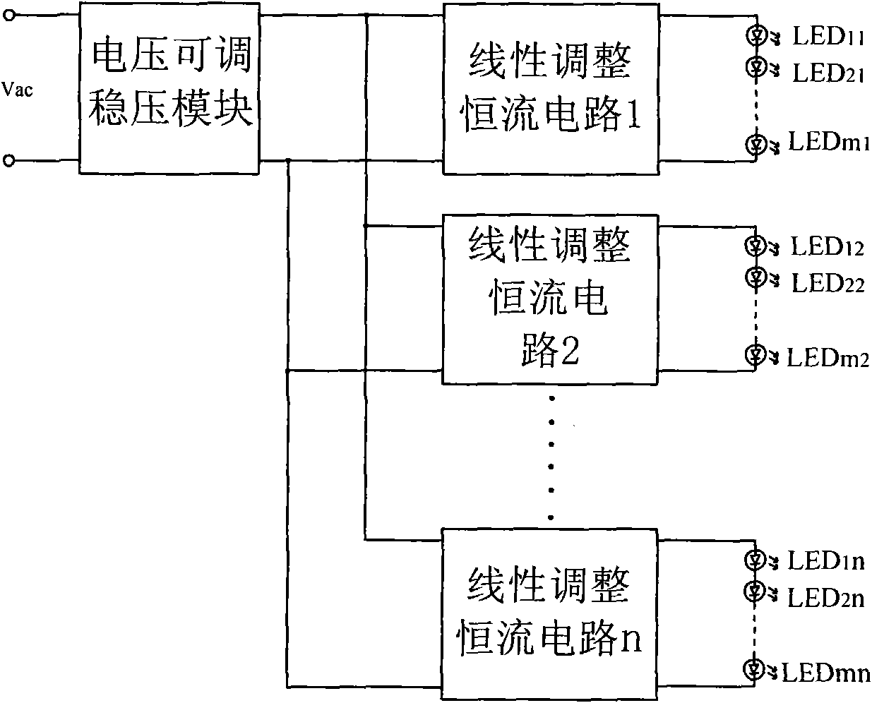 Multi-resonance circuit suitable for LED multi-path precise constant current driver