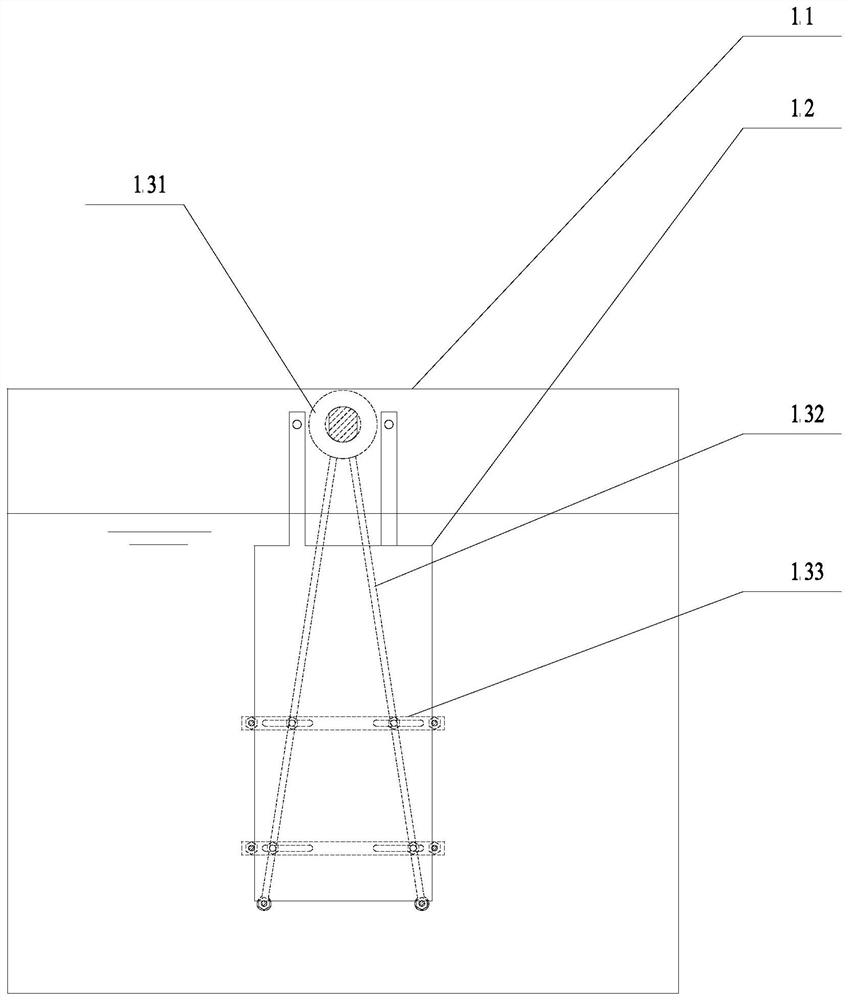 Simple pendulum motion electrode sewage treatment device