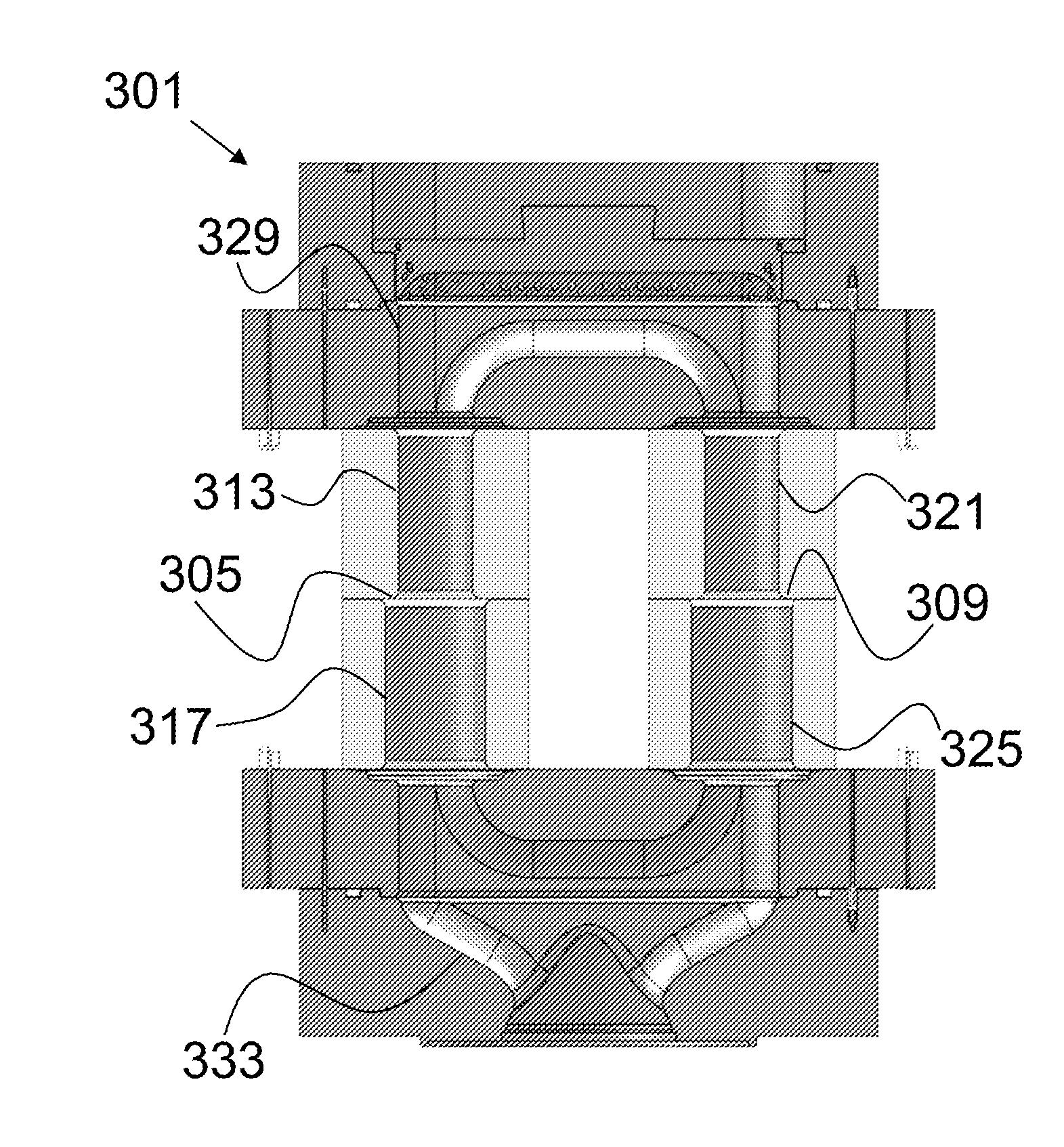 Toroidal Plasma Channel with Varying Cross-Section Areas Along the Channel