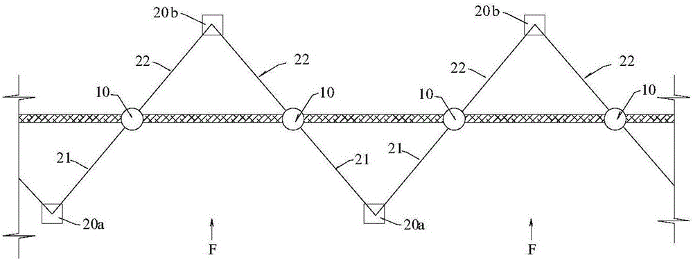 Floating upright post protective net structure