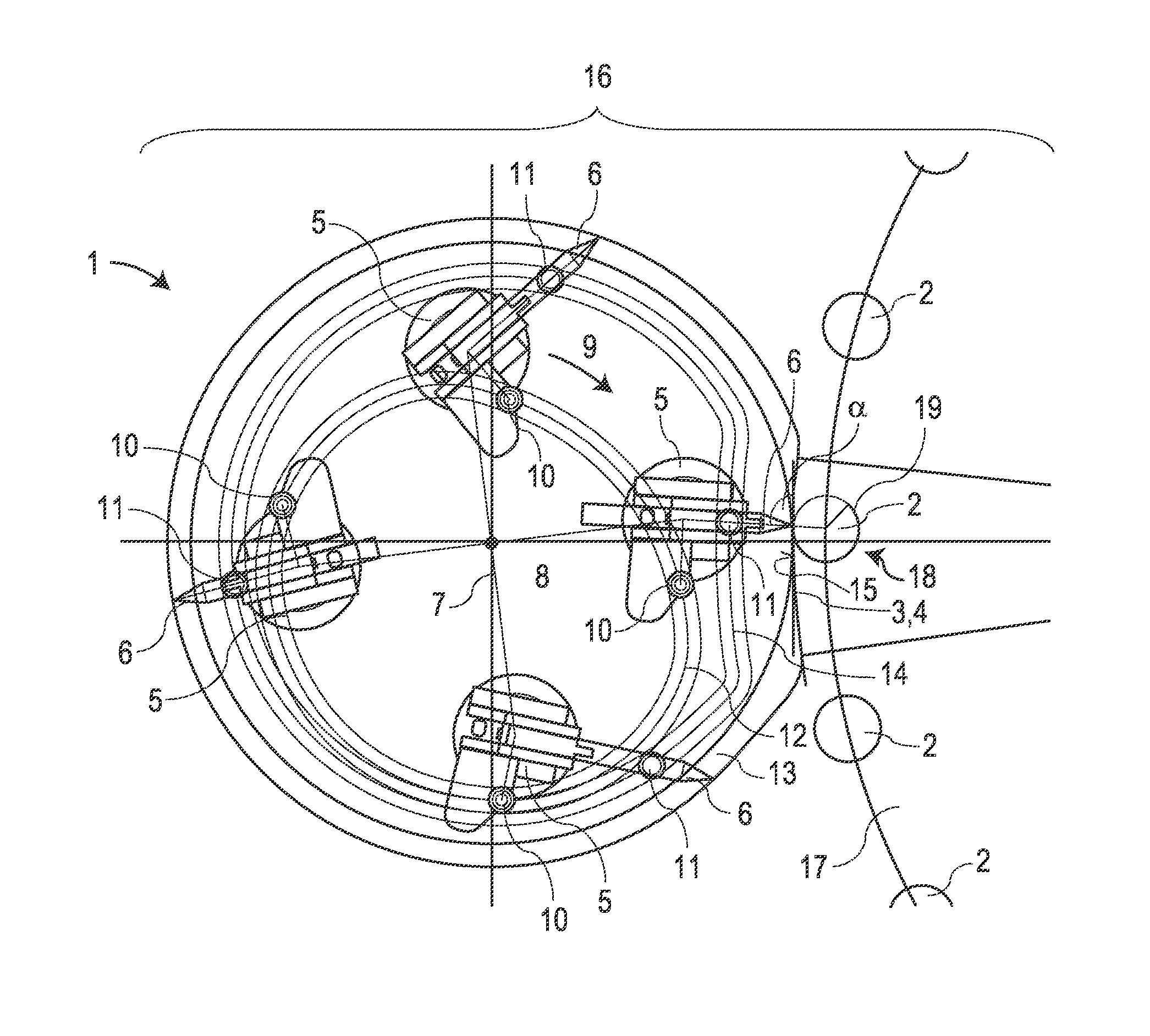 Printing device for containers