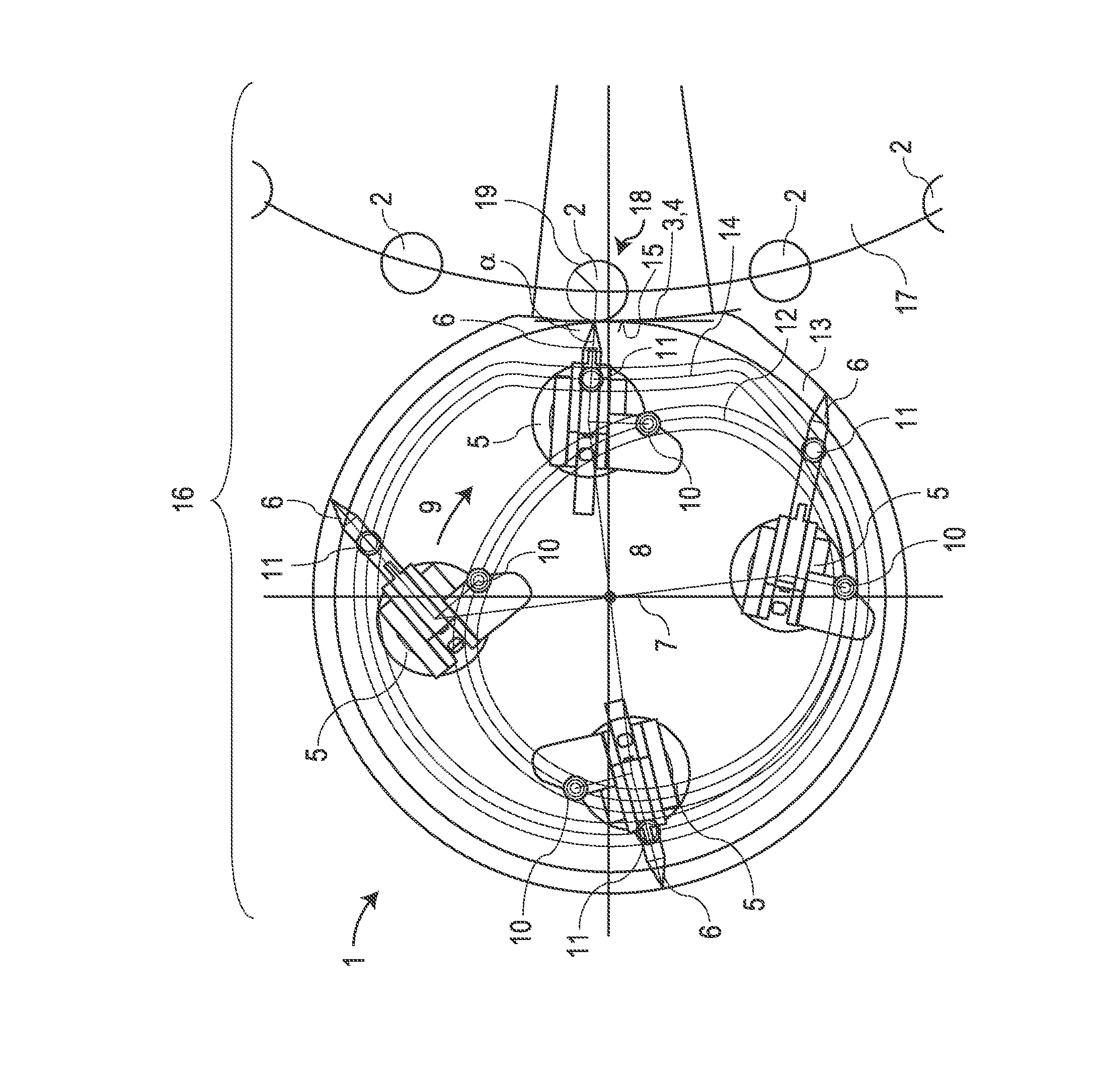 Printing device for containers