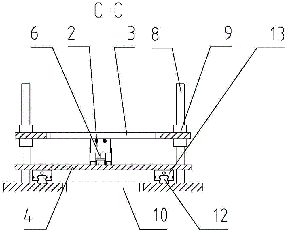 Automatic lifting device for gluing and potting