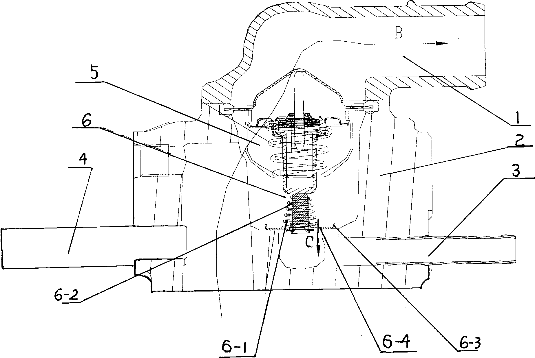 Water temperature controlling mechanism of engine cooling circulating system