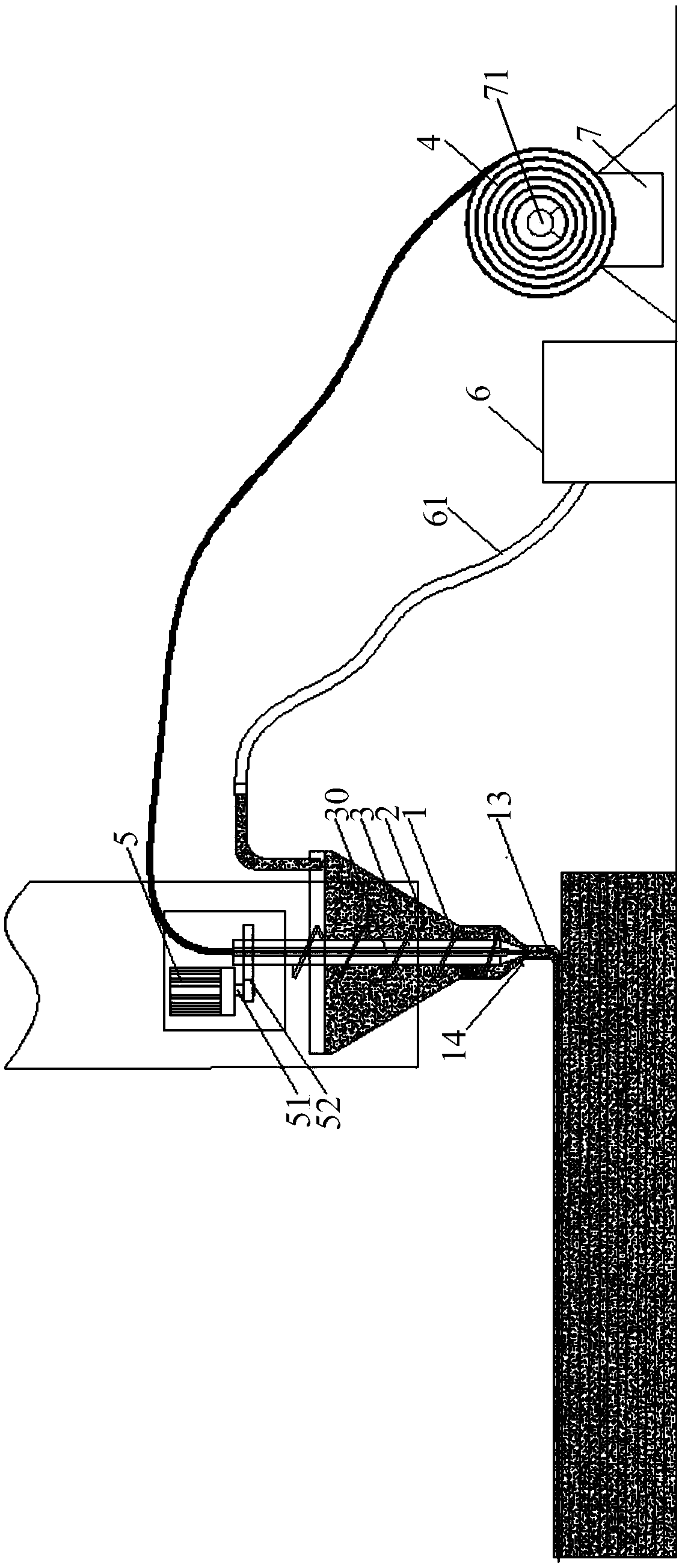 Sandwich compound building 3D printing material, preparing method and preparing device thereof