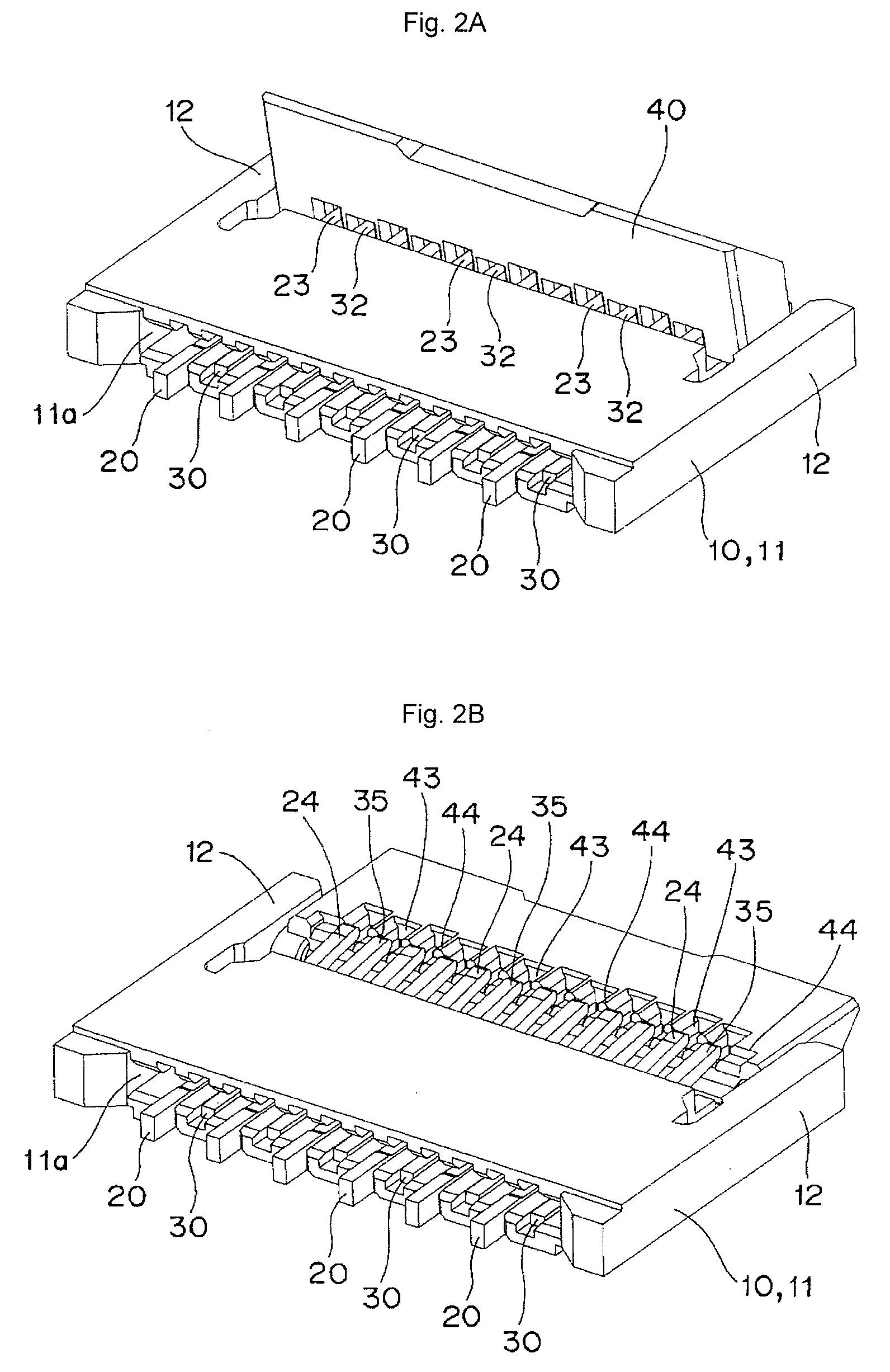 Connector connection terminals