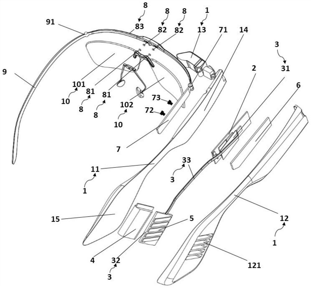 Thermal management structure and intelligent glasses applying same