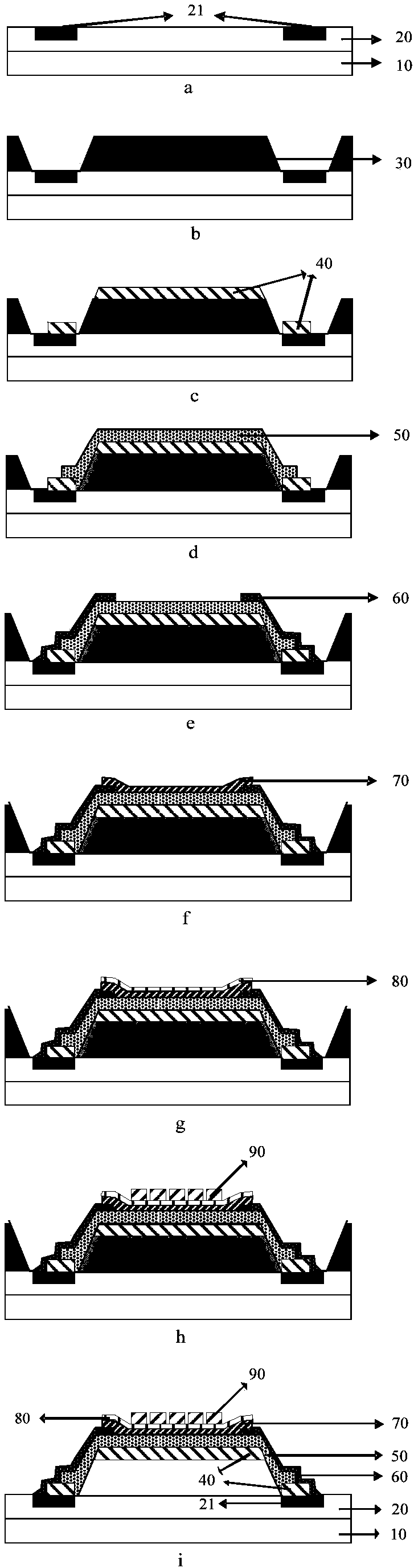 Metamaterial micro-bridge structure and preparation method thereof