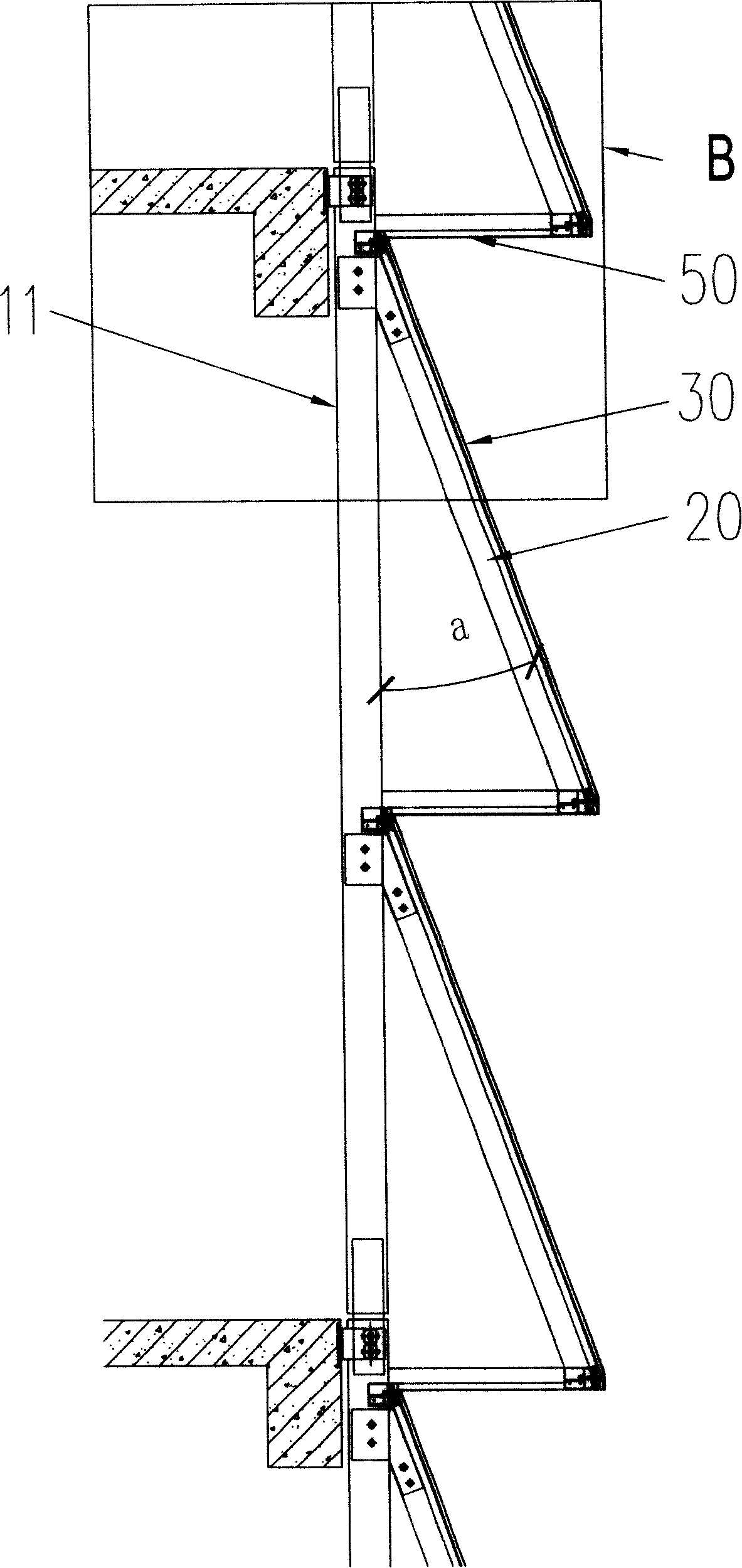 Photoelectric curtain wall of laminated structure