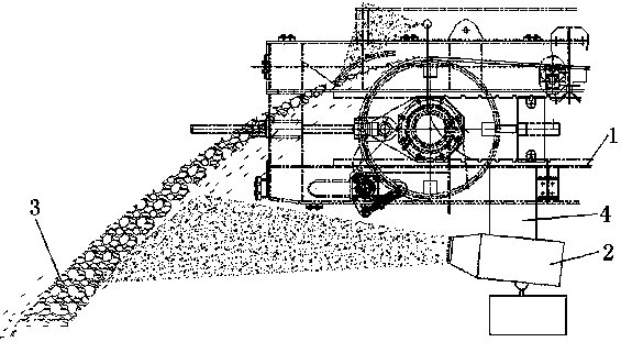 Dust removing method of surface mine dumping plough