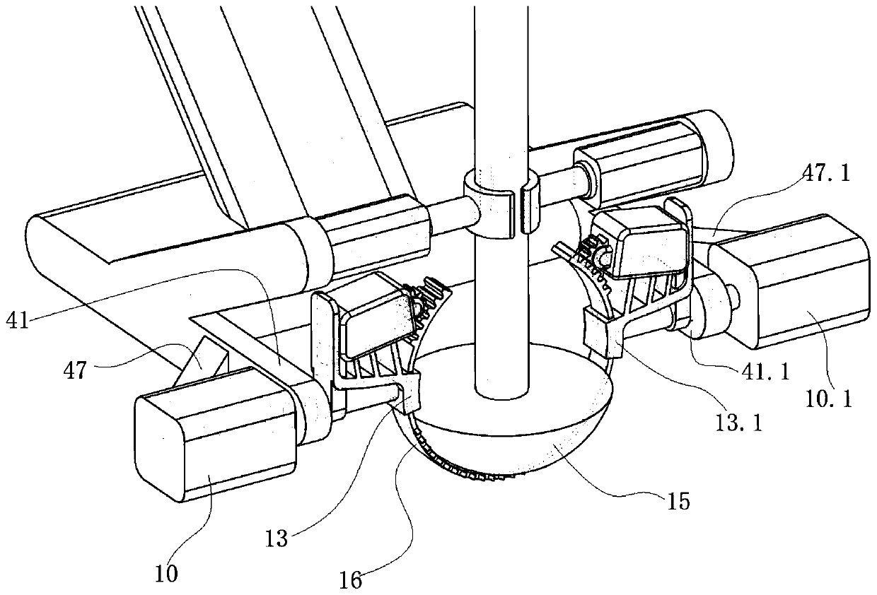 Forest tree transplanting mechanism capable of protecting soil ball root system and transplanted tree stabilizing method of forest tree transplanting mechanism