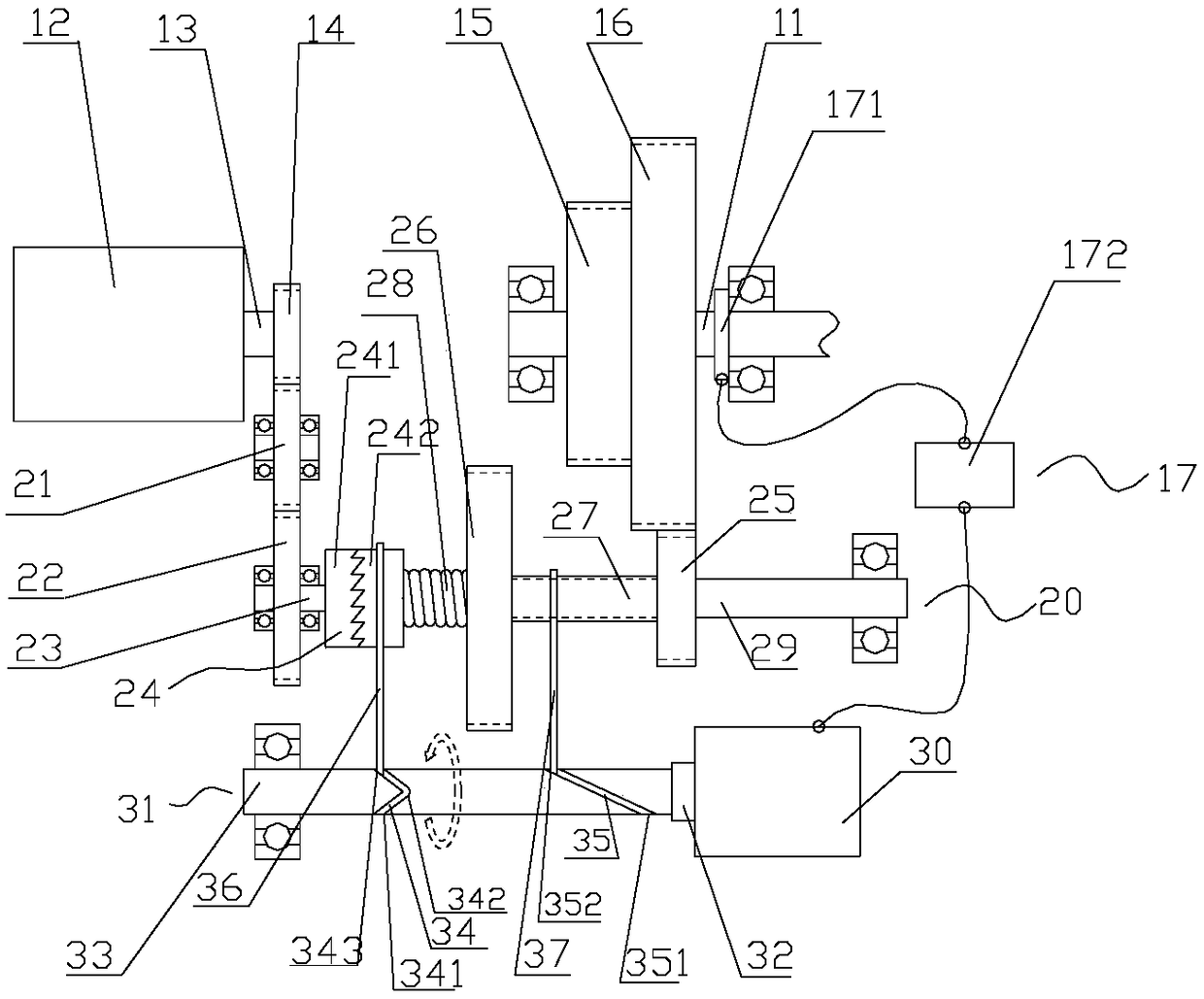 Dual-motor automatic variable-speed transmission device of magnesium ore reaction kettle