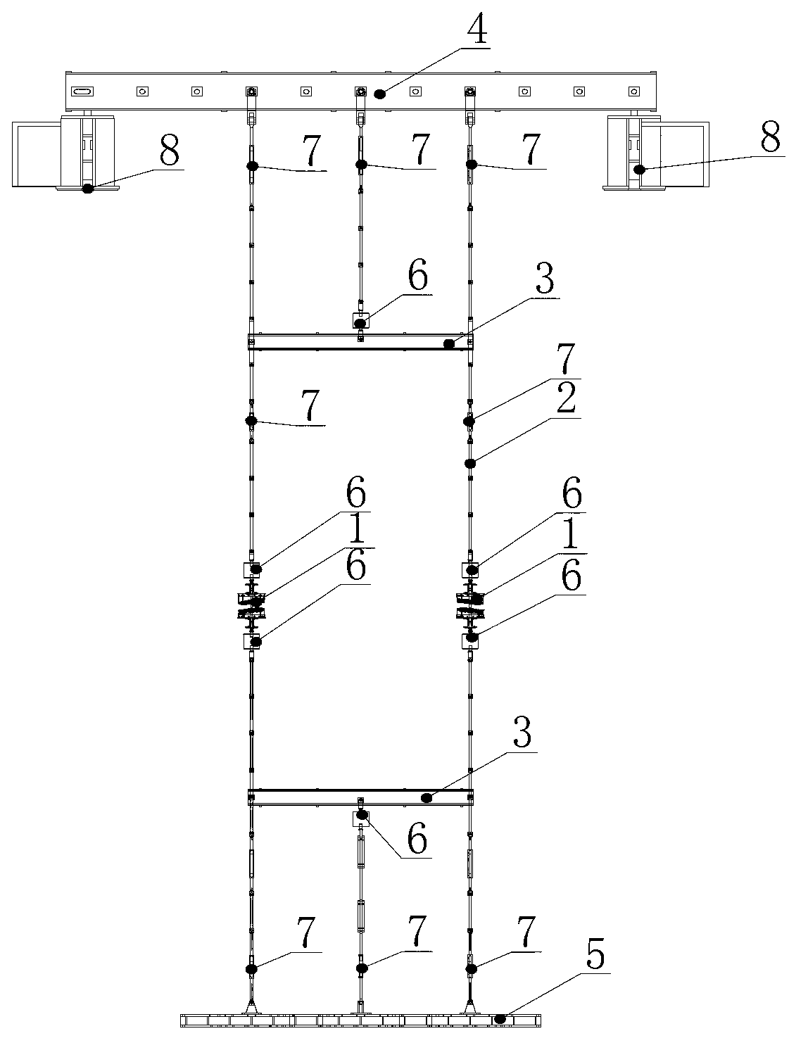 Constraint system of airplane structure test