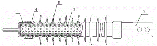 Hard umbrella skirt composite insulated cross arm for use at high voltage and manufacturing device and method thereof