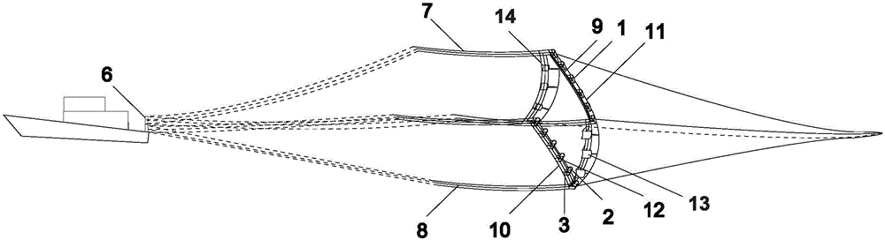 Flexible net expanding device