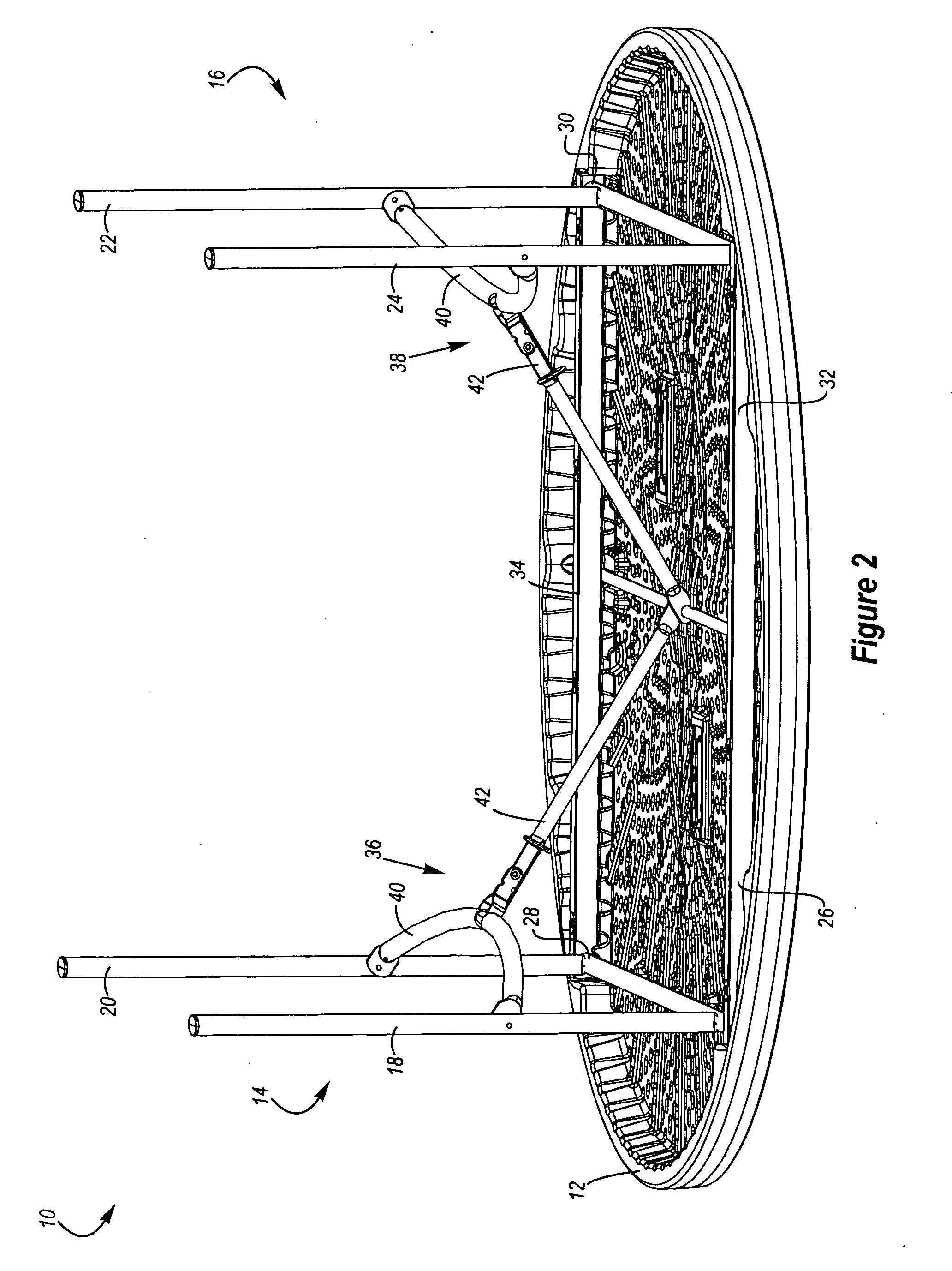 Support structure for a table